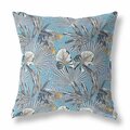 Homeroots 26 in. Tropical Indoor & Outdoor Throw Pillow Gray & Blue 414268